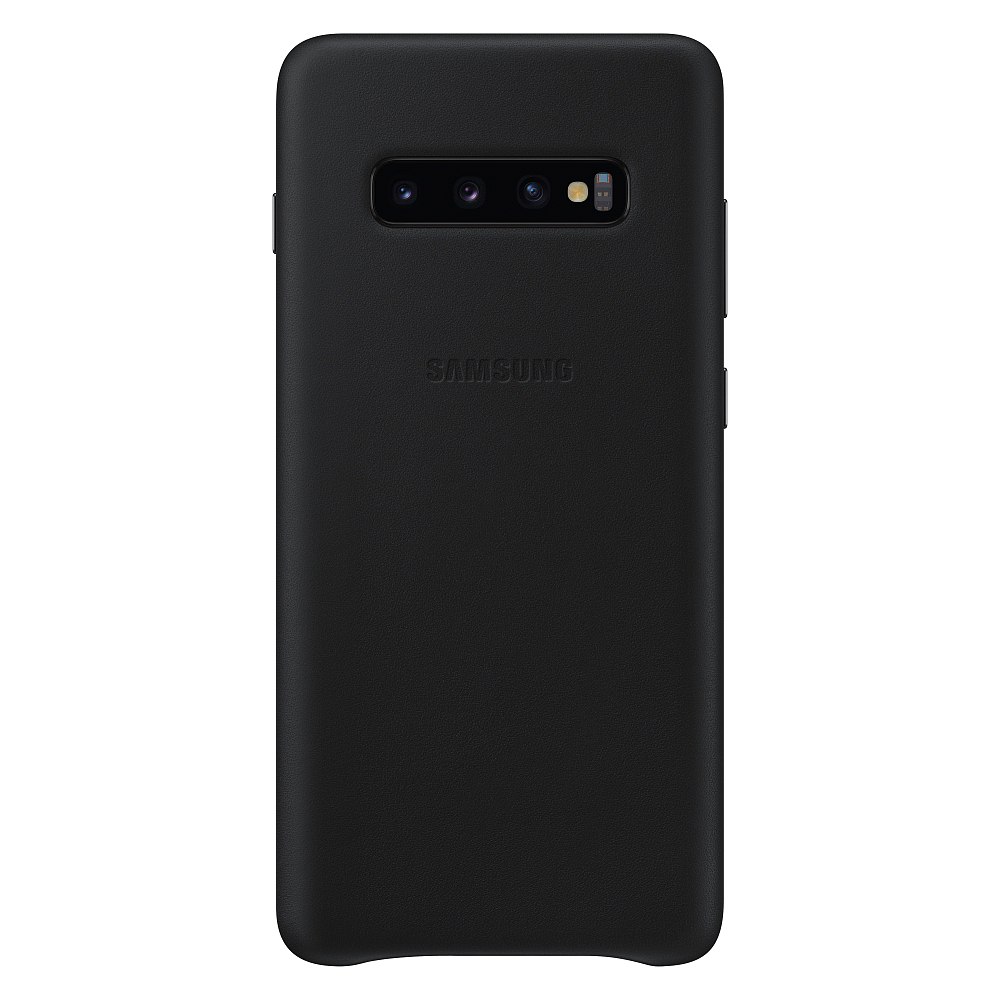 Чехол Leather Cover Galaxy S10+ черный фото